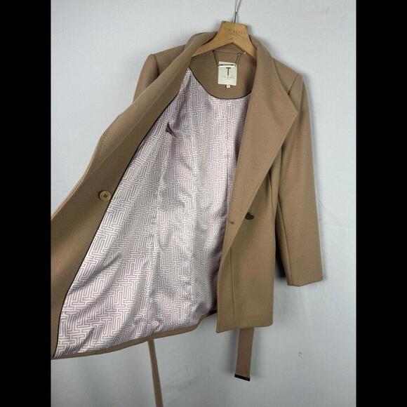 Ted Baker Drytaa Wool Short Wrap Coat Beige Size 0 Ted, 2 US - Picture 4 of 8